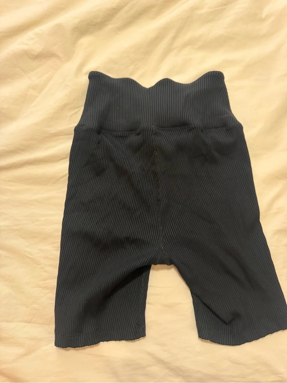 Ribbed Black Bike Shorts